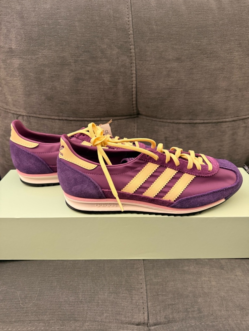 adidas Purple with Yellow Accent SL72 Retro Running Shoes